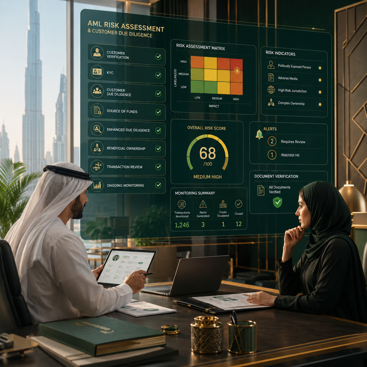 AML risk assessment and customer due diligence in UAE