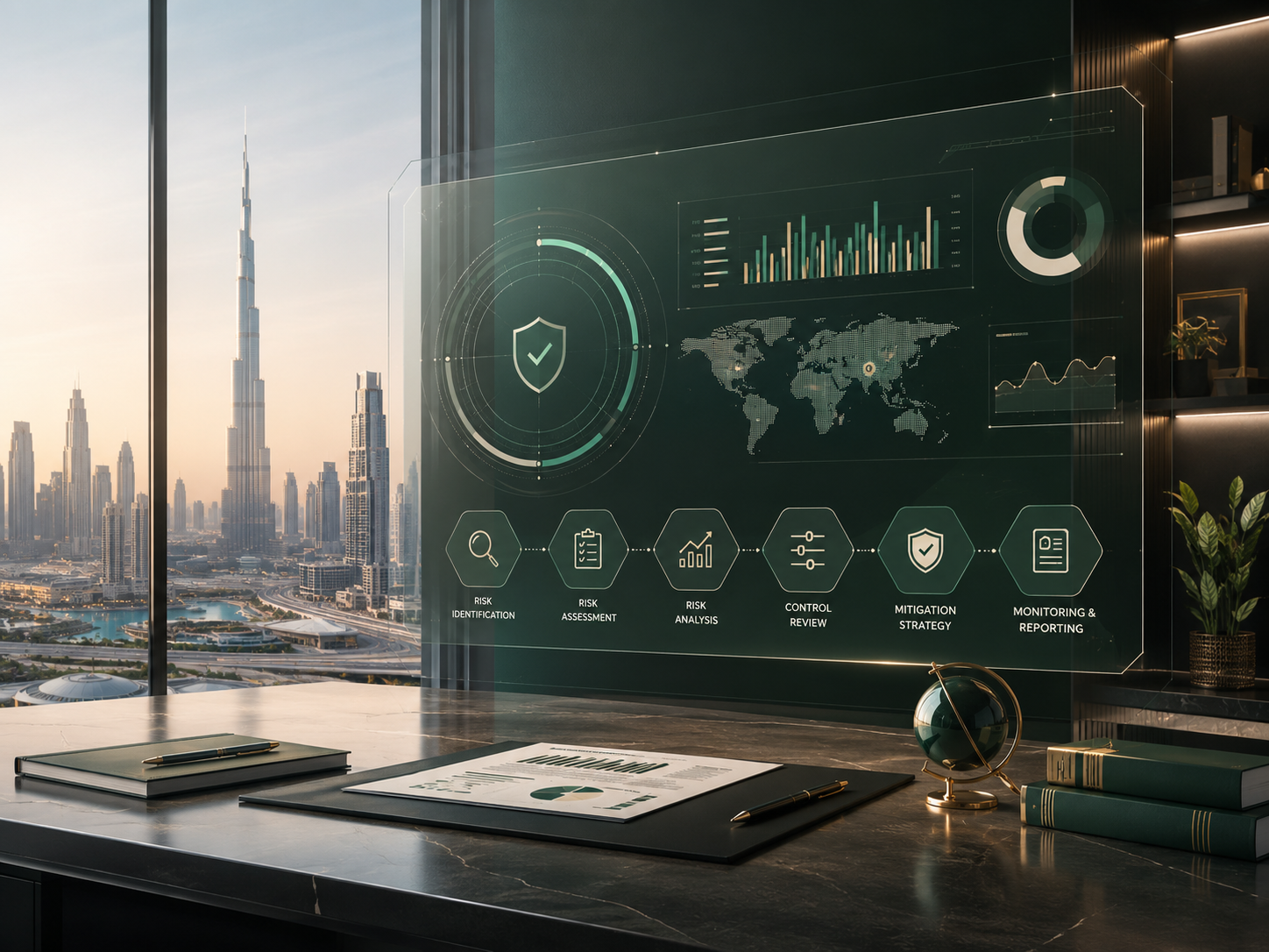 Risk advisory services in UAE dashboard and business risk review